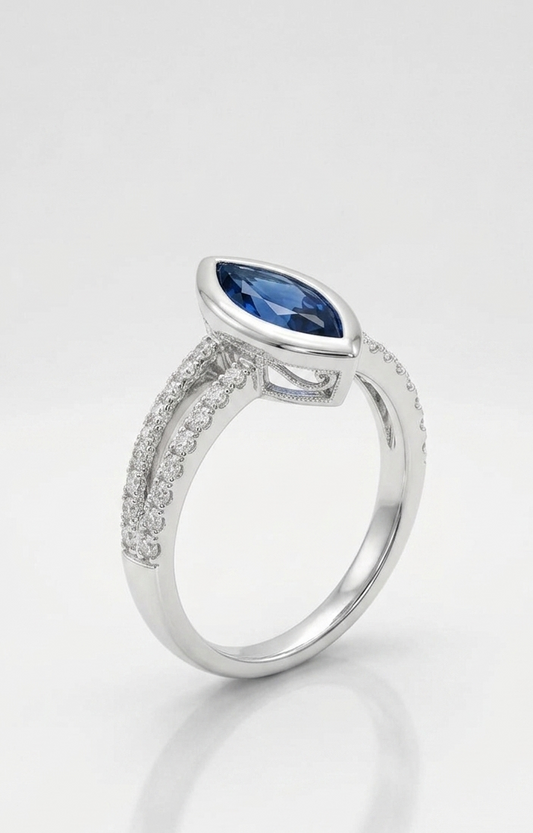Blue Stone Design – 925 Sterling Silver Ring