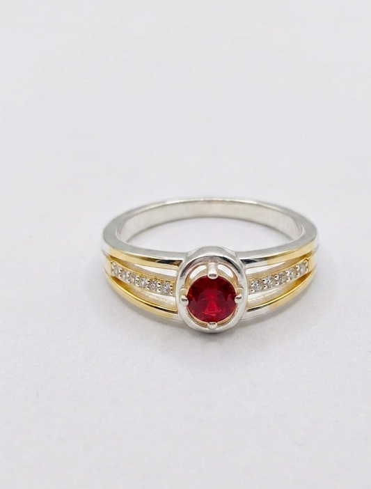 Red Stone Design – 925 Sterling Silver Ring