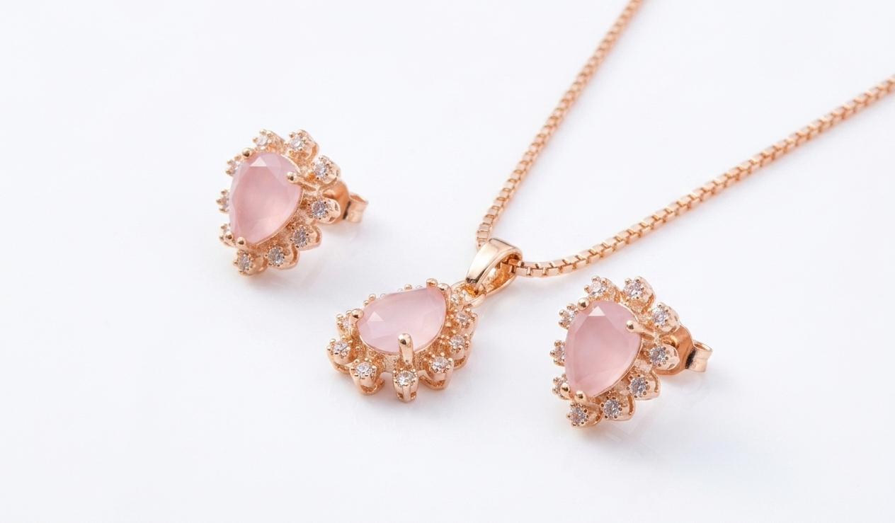 Classic Crystal Pendant & Earrings Set