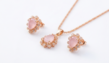 Classic Crystal Pendant & Earrings Set