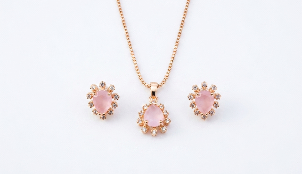 Classic Crystal Pendant & Earrings Set